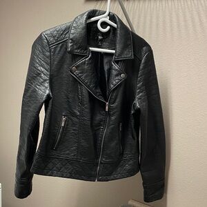 Black Faux Leather Moto Jacket